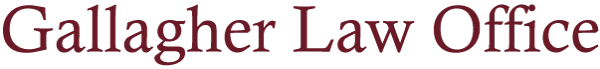 Gallagher Law Office logo 600 maroon